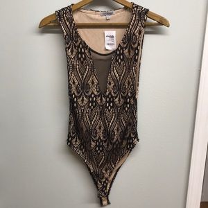 Lingerie lace style teddy bodysuit